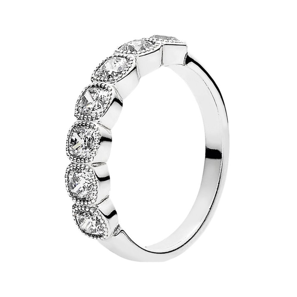Pandora Silver CZ Alluring Cushion Ring